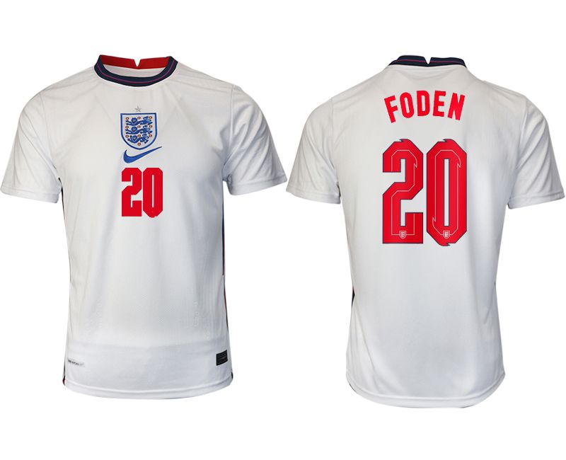 Men 2020-2021 European Cup England home aaa version white #20 Nike Soccer Jersey